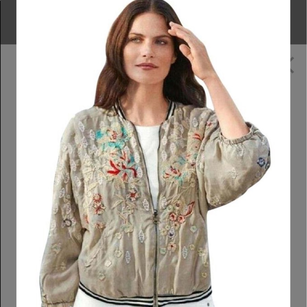 Johnny Was silk, embroidered reversible jacket.